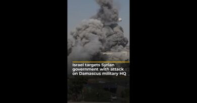 Israel targets Syrian government with attack on Damascus military HQ | AJ #shorts