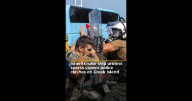 Israeli cruise ship protest sparks violent police clashes on Greek island | #ajshorts