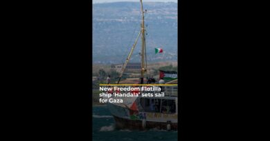New Freedom Flotilla ship sets sail to challenge Gaza blockade | AJ #shorts