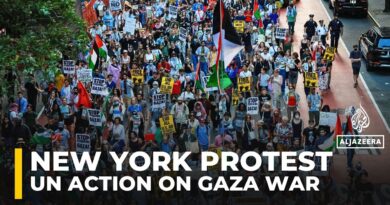 New York protesters urge UN, Guterres take decisive action against Israeli attacks on Gaza