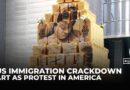 NYC artist mocks Trump-era ICE with migrant tribute made from gold-painted street coolers