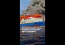 Passengers jump from burning ship into the sea in Indonesia | AJ #shorts