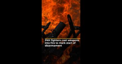 PKK fighters cast weapons into fire to mark start of disarmament | AJ #shorts
