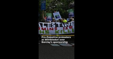 Pro-Palestine protesters at Wimbledon over Barclays sponsorship | AJ #shorts