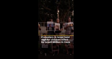 Protesters in Israel hold vigil for children killed by Israeli strikes in Gaza | AJ #shorts