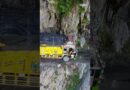 The perils of driving a #truck on a 10-foot-wide mountain road. #dangerousroads #himalayas