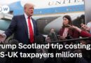 Trump lands in Scotland for private trip combining business, politics and golf | DW News