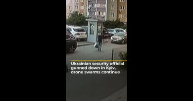 Ukrainian security official gunned down in Kyiv, drone swarms continue | AJ #shorts