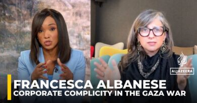 UN Special Rapporteur Francesca Albanese slams corporate complicity in Gaza war & Israeli occupation