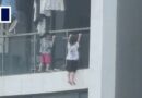 2 children rescued after hanging from balcony in China