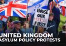 Anti-immigration & anti-racism protesters face off outside UK hotels housing asylum seekers