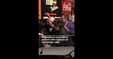 Argentina’s president pelted with objects at campaign rally