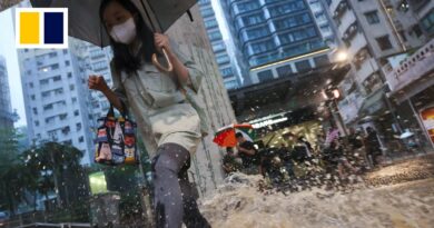 Black rainstorm warning grinds Hong Kong to a halt, again