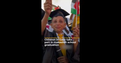 Children in Gaza take part in makeshift school graduation | AJ #shorts