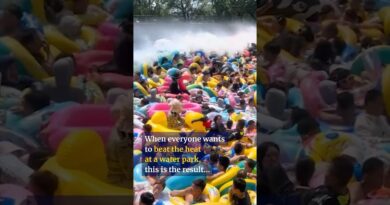Chinese tourists flock to artificial wave pool, raising safety concerns #shorts