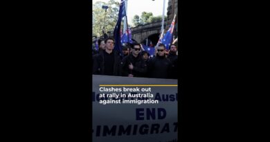 Clashes break out at anti-immigration protest in Australia | AJ#shorts