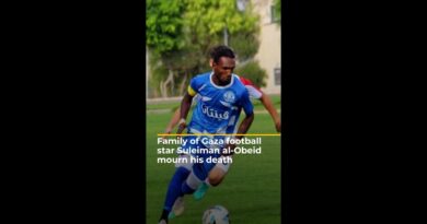 Family of Gaza football legend Suleiman al-Obeid mourn his death | AJ #shorts