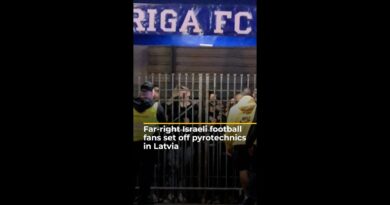 Far-right Israeli football fans set off pyrotechnics in Latvia | AJ#shorts