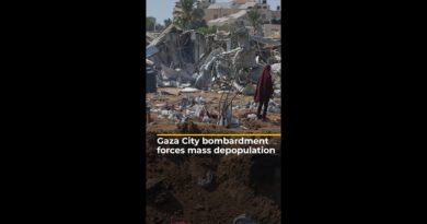 Gaza City bombardment forces mass depopulation | #ajshorts