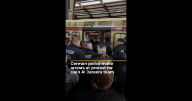 German police make arrests at protest for slain Al Jazeera journalists | AJ #shorts