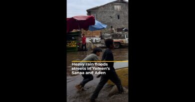 Heavy rain floods streets in Yemen’s Sanaa and Aden | AJ #shorts