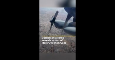 Jordanian airdrop reveals extent of destruction in Gaza | AJ #shorts