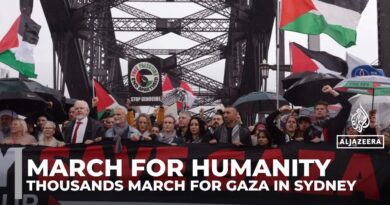 Mass Gaza solidarity rally shuts Sydney Harbour Bridge amid calls for ceasefire and aid