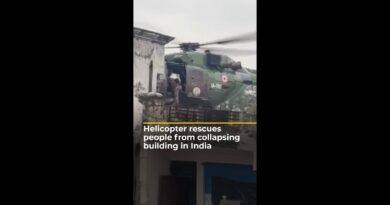 Military helicopter rescues people from collapsing building in India | AJ #shorts