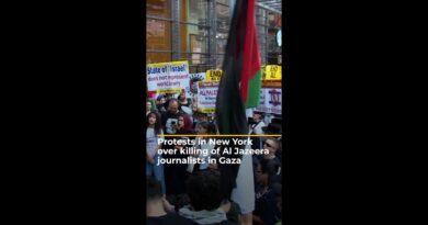 New York protests over killing of Al Jazeera staff in Gaza and US ‘blackout’