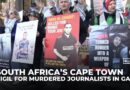 ‘No more genocide’: South Africa’s Cape Town holds vigil for murdered journalists in Gaza