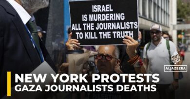 NYC protesters call out media, demand condemnation of Israel over Gaza journalists’ deaths