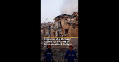 Rescuers dig through rubble for victims of Russian attack in Kyiv | AJ #shorts