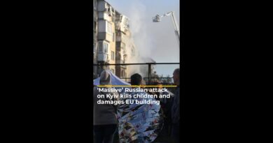 Russian air attack on Kyiv kills children and damages EU building | #ajshorts