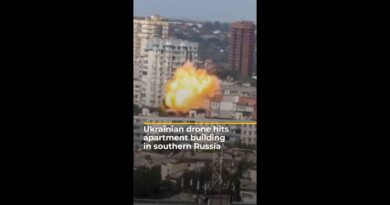 Ukrainian drone hits apartment building in southern Russia | AJ #shorts