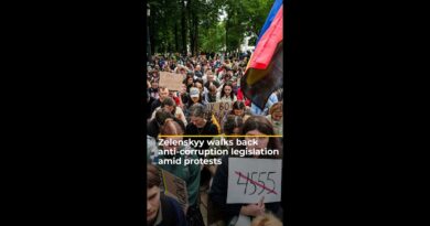 Zelenskyy walks back anti-corruption legislation amid protests | #ajshorts