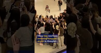 Chinese fans swarm Shanghai airport to chase actor #shorts