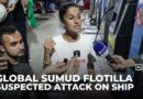 Gaza flotilla says drone attack caused fire on ship, Tunisia denies claim