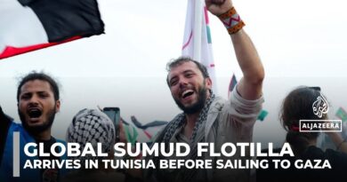 Global Sumud Flotilla arrives in Tunisia before sailing to Gaza in bid to break Israeli blockade