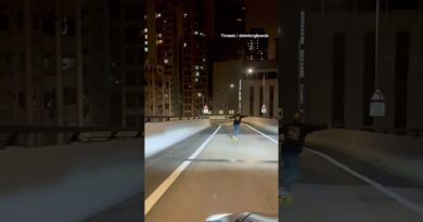 Hong Kong skateboarders’ dangerous stunt