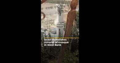 Israel demolishes minaret of mosque in village south of Hebron | AJ #shorts