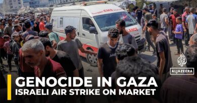 Israeli air strike hits busy market in Gaza City, killing four and injuring dozens