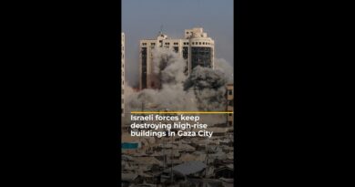 Israeli forces keep destroying high-rise residential buildings in Gaza City | AJ #shorts