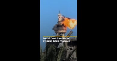 Israeli ‘suicide drone’ attacks Gaza mosque and blows up minaret | AJ #shorts