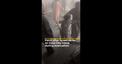 Panic after Israeli strike on Gaza City home during evacuation | AJ #shorts