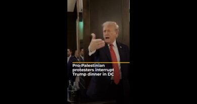 Pro-Palestinian protesters interrupt Trump dinner in DC | AJ#shorts