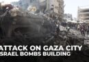 Residential building in Gaza City’s Shati refugee camp decimated by Israeli attack
