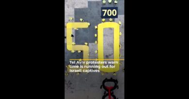Tel Aviv protesters unveil huge SOS sign demanding ceasefire in Gaza | AJ #shorts