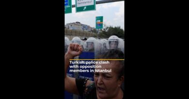 Turkish police clash with opposition members in Istanbul | AJ #shorts