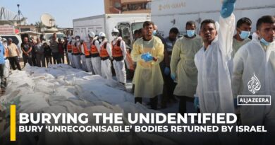 Palestinians in Gaza bury ‘unrecognisable’ bodies returned by Israel