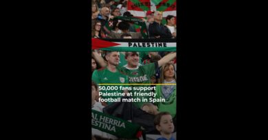 50,000 fans cheer for Palestine at friendly football match in Spain | AJ#shorts